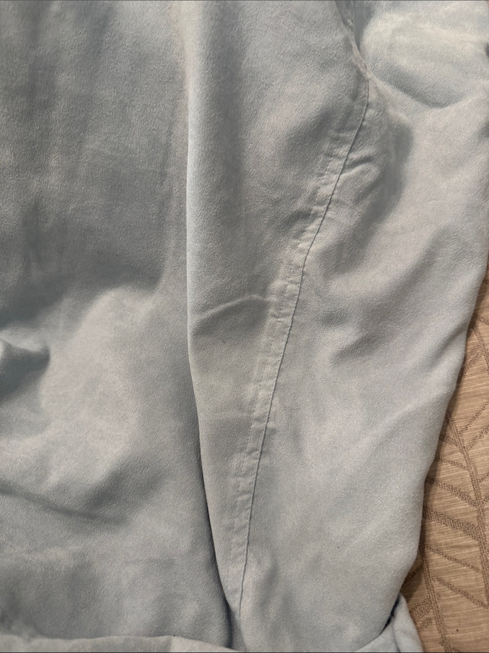 King Reversible Chambray Blue Microsuede Duvet Cover 100x90 |Soft Button Closure